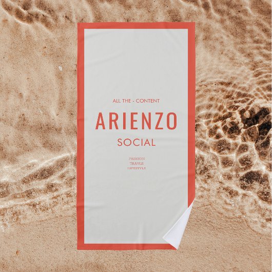 オレン鮮やかジレトロSNSインフルエンサープロモーション ビーチタオル