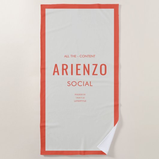 オレン鮮やかジレトロSNSインフルエンサープロモーション ビーチタオル (正面)
