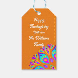 オレン鮮やかジ背景パーソナライズされたギフトラベル ギフトタグ