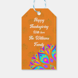 オレン鮮やかジ背景パーソナライズされたギフトラベル ギフトタグ