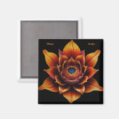 オレン鮮やかジ花頭植物美術 マグネット (正面/裏面)