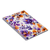 オレン鮮やかジ&パープルフローラ水彩ノート ノートブック (右側)