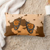 オレン鮮やかジ(昆虫)オオカバマダラ、モナーク蝶ペア ランバークッション (ブランケット)