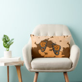 オレン鮮やかジ(昆虫)オオカバマダラ、モナーク蝶ペア ランバークッション (椅子)