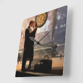 オレヴォワール スクエア壁時計 (傾斜)