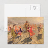 オレ結婚ル地域での行列 ポストカード (正面/裏面)