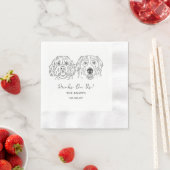 オレ飲み放題 オーダーメイドの犬のイラストの結婚式 縁ありカクテルナプキン (インサイチュ)