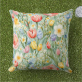 オロсフル春フローラフィールド。絵画の アウトドアクッション (芝生)