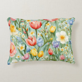 オロсフル春フローラフィールド。絵画の アクセントクッション