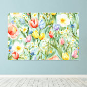 オロсフル春フローラフィールド。絵画の キャンバスプリント (インサイチュ (ウッドフロア))