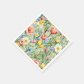 オロсフル春フローラフィールド。絵画の スタンダードカクテルナプキン (角)