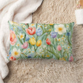 オロсフル春フローラフィールド。絵画の ランバークッション (ブランケット)