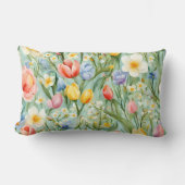 オロсフル春フローラフィールド。絵画の ランバークッション (正面)
