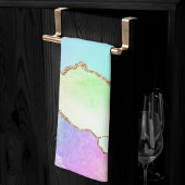 オロアゲート |フェイク虹色パステルグラデーション大理石 キッチンタオル