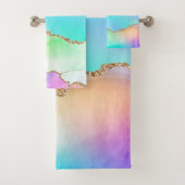 オロアゲート |フェイク虹色パステルグラデーション大理石 バスタオルセット (インサイチュ)