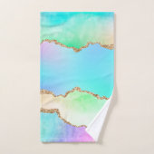 オロアゲート |フェイク虹色パステルグラデーション大理石 バスタオルセット (ハンドタオル)