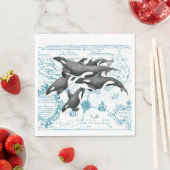オロッカクジラ科の古代の青 スタンダードランチョンナプキン (インサイチュ)