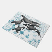 オロッカクジラ科の古代の青 ドアマット (アングル)