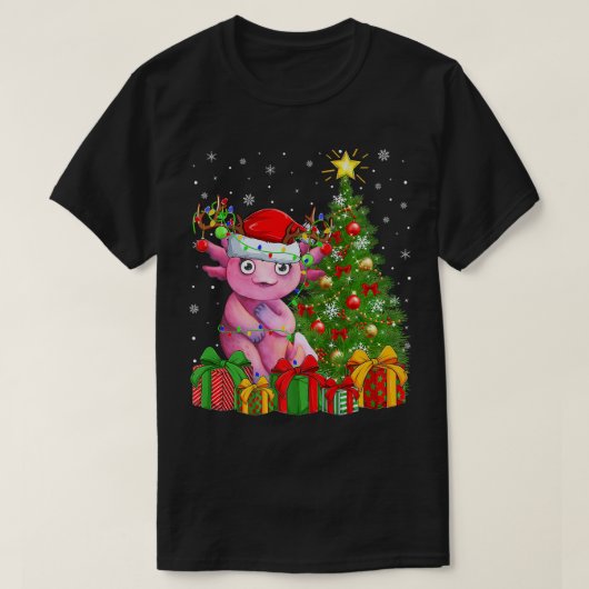 オロトル照明クリスマスツリーサンタハタオロテルクリスチム Tシャツ (デザイン正面)