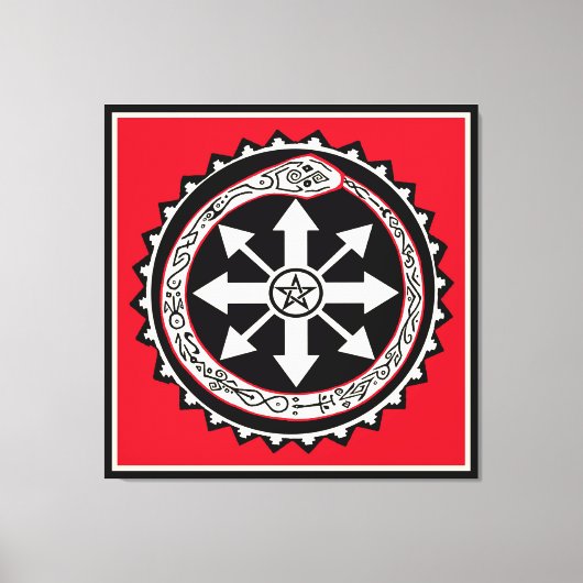 オロブロススネークとカオス キャンバスプリント (正面)