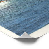 オワスコ湖の帆とモーターボートの眺め ポスター (角)