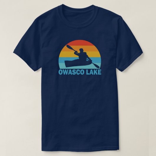 オワスコ湖 ニューヨーク州 カヤック Tシャツ (デザイン正面)
