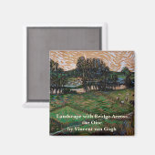 オワーズ川に架かる橋のある風景 ヴィンセント・ヴァン・ゴッホ マグネット (正面/裏面)