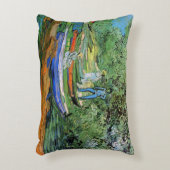 オワーズ川のほとり、アウヴェール(オワーズ川の銀行、アウヴェール)by ヴィンセント・ヴァン・ゴッホ アクセントクッション (正面(垂直))