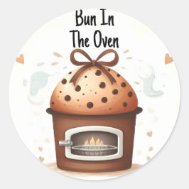 オンおもしろいレトロBohoケーキパンでオーブンの赤ちゃんシャワー ラウンドシール