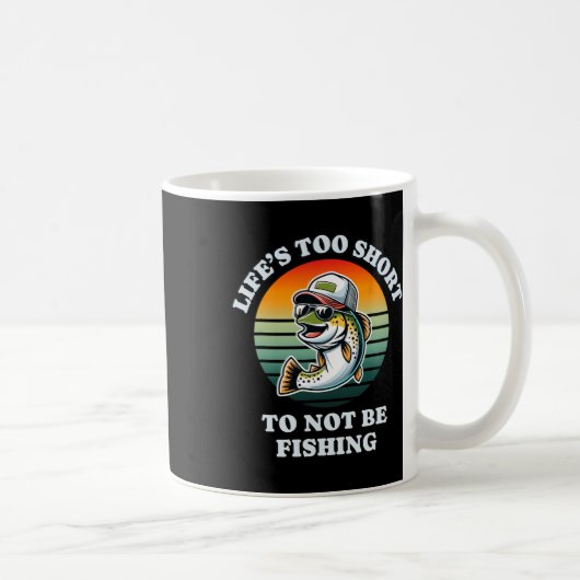 オンおもしろい保魚釣りおもしろいチルトラウト釣り人 コーヒーマグカップ (右)