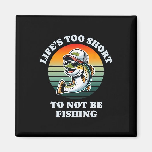 オンおもしろい保魚釣りおもしろいチルトラウト釣り人 マグネット (正面)