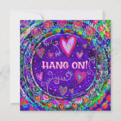 オンつるおもしろいパープル勇気付けられるハート (正面)