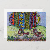 オンつるユーPysankaウクライナフォークアート ポストカード (正面/裏面)