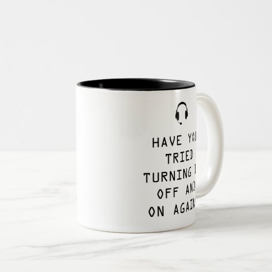 オンとオフを切り替えたかテクノロジーのユーモア ツートーンマグカップ (正面右)