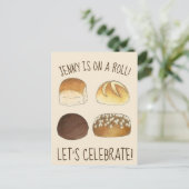 オンア転がお祝いグルメパーティの招待状 ポストカード (スタンド正面)