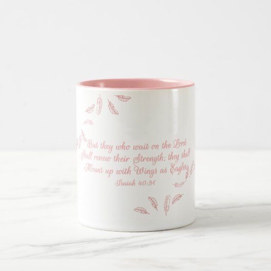 オンイーグルズウィングスクリスチャン聖なる書物、 経典コーヒーマグ ツートーンマグカップ (中央)