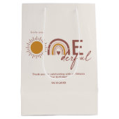 オンエ恋しく思ルフルボホファースト誕生日 ミディアムペーパーバッグ (裏面)