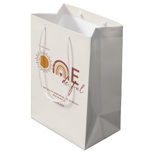 オンエ恋しく思ルフルボホファースト誕生日 ミディアムペーパーバッグ (裏面アングル)