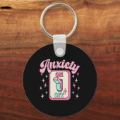 オンオフスイッチおもしろいメンタルヘルス認識度レトロ キーホルダー (正面)