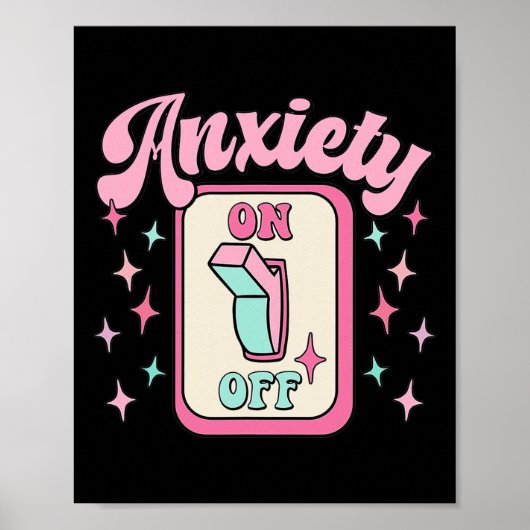 オンオフスイッチおもしろいメンタルヘルス認識度レトロ ポスター (正面)