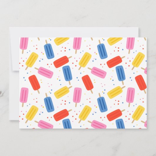 オンオーバーサマーポップ・アートのポプシクル子供の誕生日パーティー 招待状 (裏面)