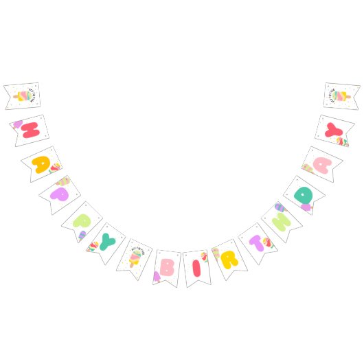 オンオーバーポップ・アートのバースデーパーティーテーマ バンティングフラッグ (全)