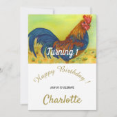 オンカラフルドリ1歳の誕生日 招待状 (正面)