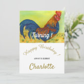 オンカラフルドリ1歳の誕生日 招待状 (スタンド正面)