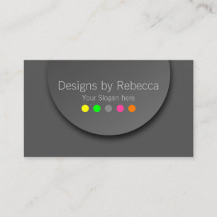 オンカラフルモダン水玉模様オン無煙炭 名刺