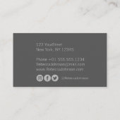 オンカラフルモダン水玉模様オン無煙炭 名刺 (裏面)