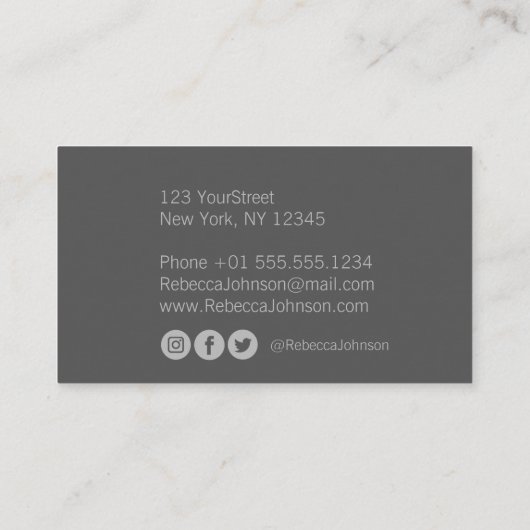 オンカラフルモダン水玉模様オン無煙炭 名刺 (裏面)