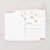 オンクラウドナインドリーミーパステルピンクブライダルシャワー ポストカード (裏面)