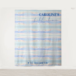 オンクラウドナインパステルブライダルシャワーウェルカムサイン タペストリー