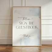 オンクラウドナインブライダルシャワー何か青 台座サイン